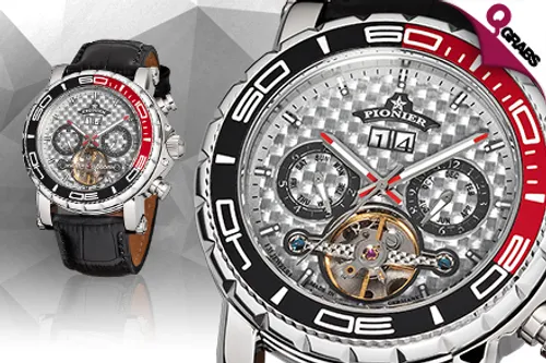 For QR899 Luxuriously Tell Time with an Automatic Pionier Watch with 35 Stones - Choose from Four Fashionable Designs! (QR3591 Value)